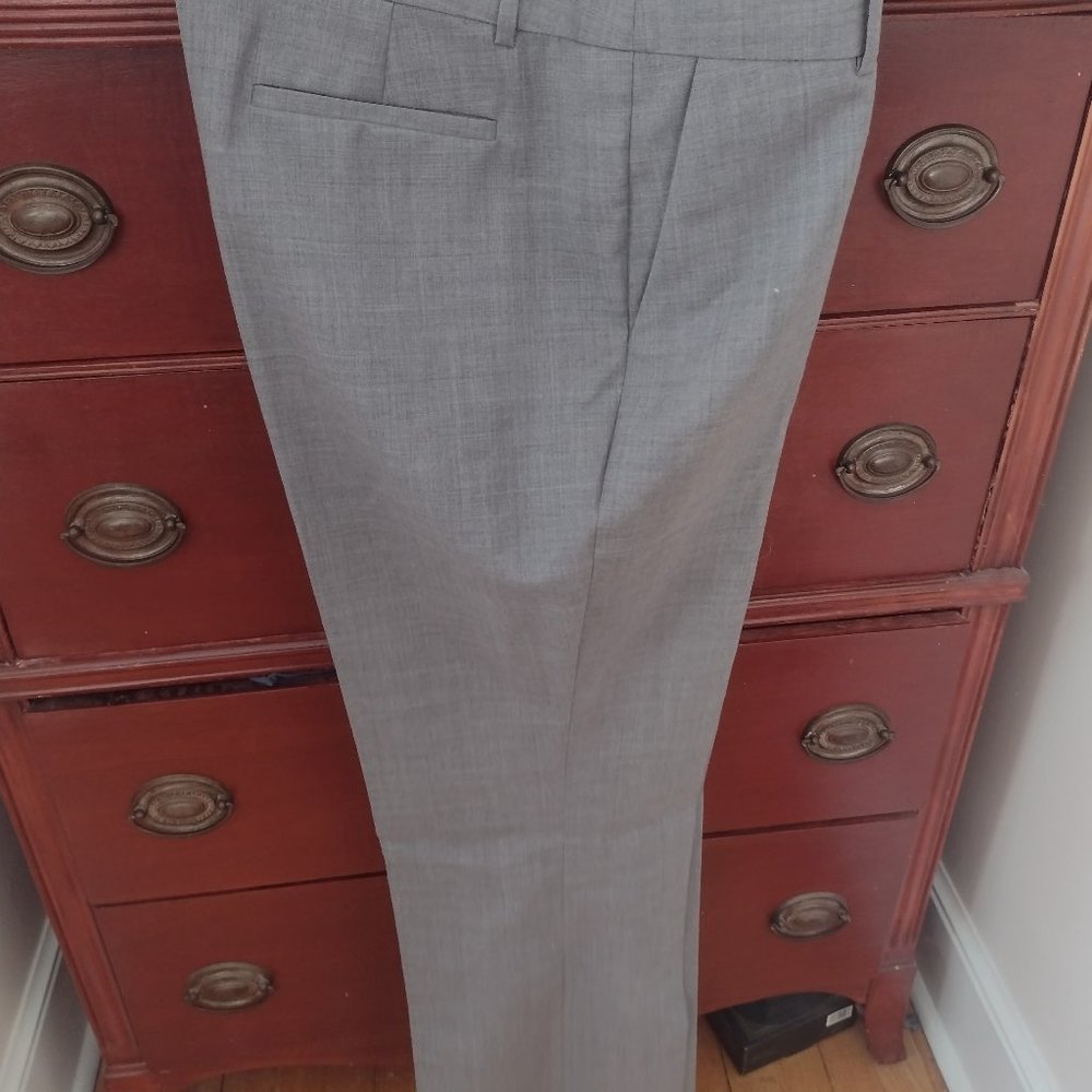 J Crew Suiting grey lightweight wool flat front pants